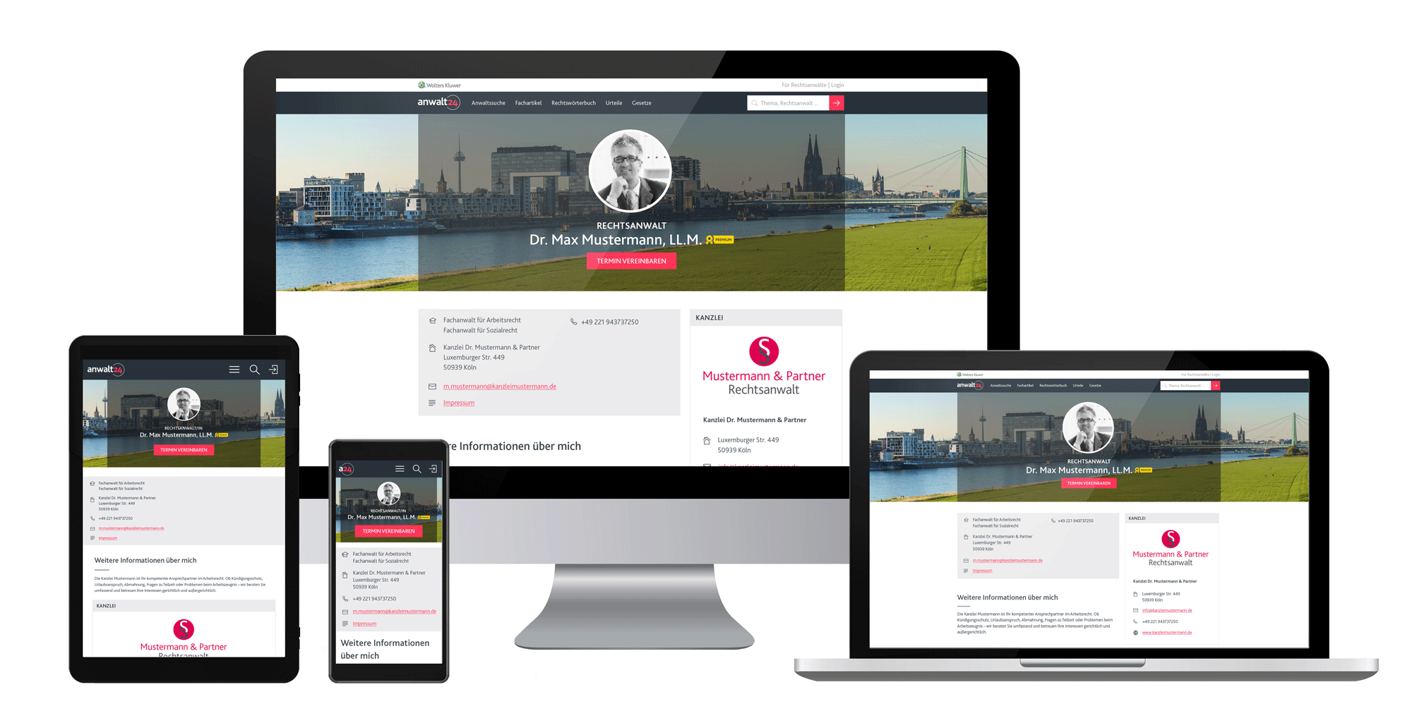 Ihr perfekter Start ins Kanzleimarketing mit einem responsiven Premium-Profil bei anwalt24!